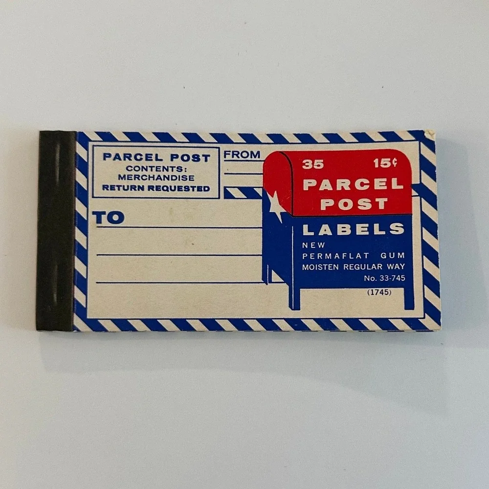 Vintage Parcel Post Labels Book No 33-745 Mailing Shipping Stationery Ephemera